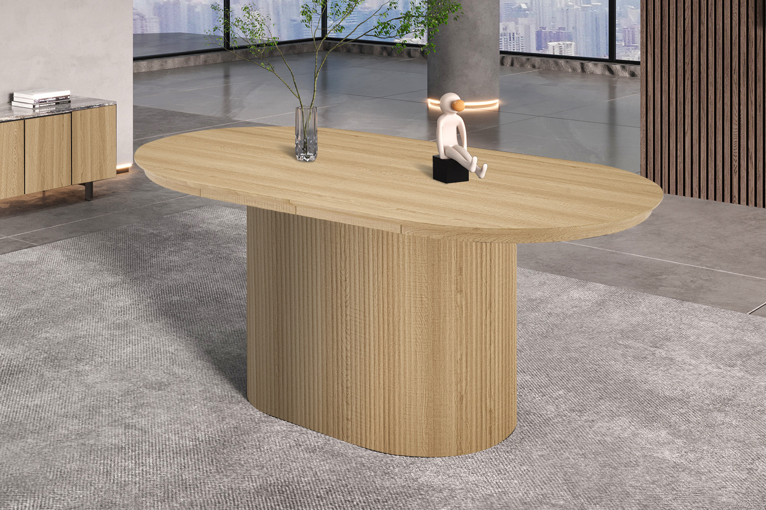 Image 4 for NEW - Uitschuifbare tafel Lagos 180-220 cm Ovaal Decor Eik Naturel