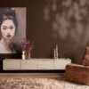 Zwevend tv meubel Allure Zand Mangohout 160 cm - Image 6