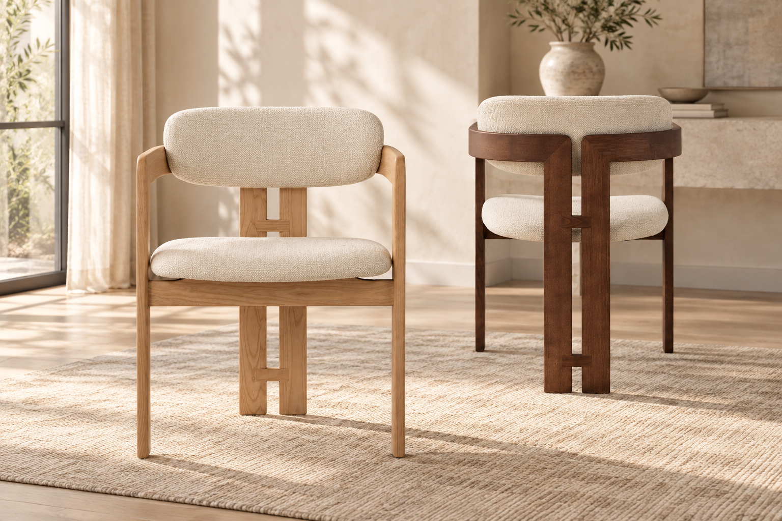 Image 4 for NEW - Stoel Camille Essenhout Naturel Ote Milan 103 Beige Gemonteerd