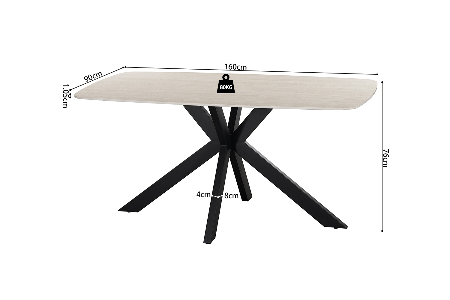 Image 7 for NEW - Tafel Apollo 160 cm Deens Ovaal steen Baroque Grijs