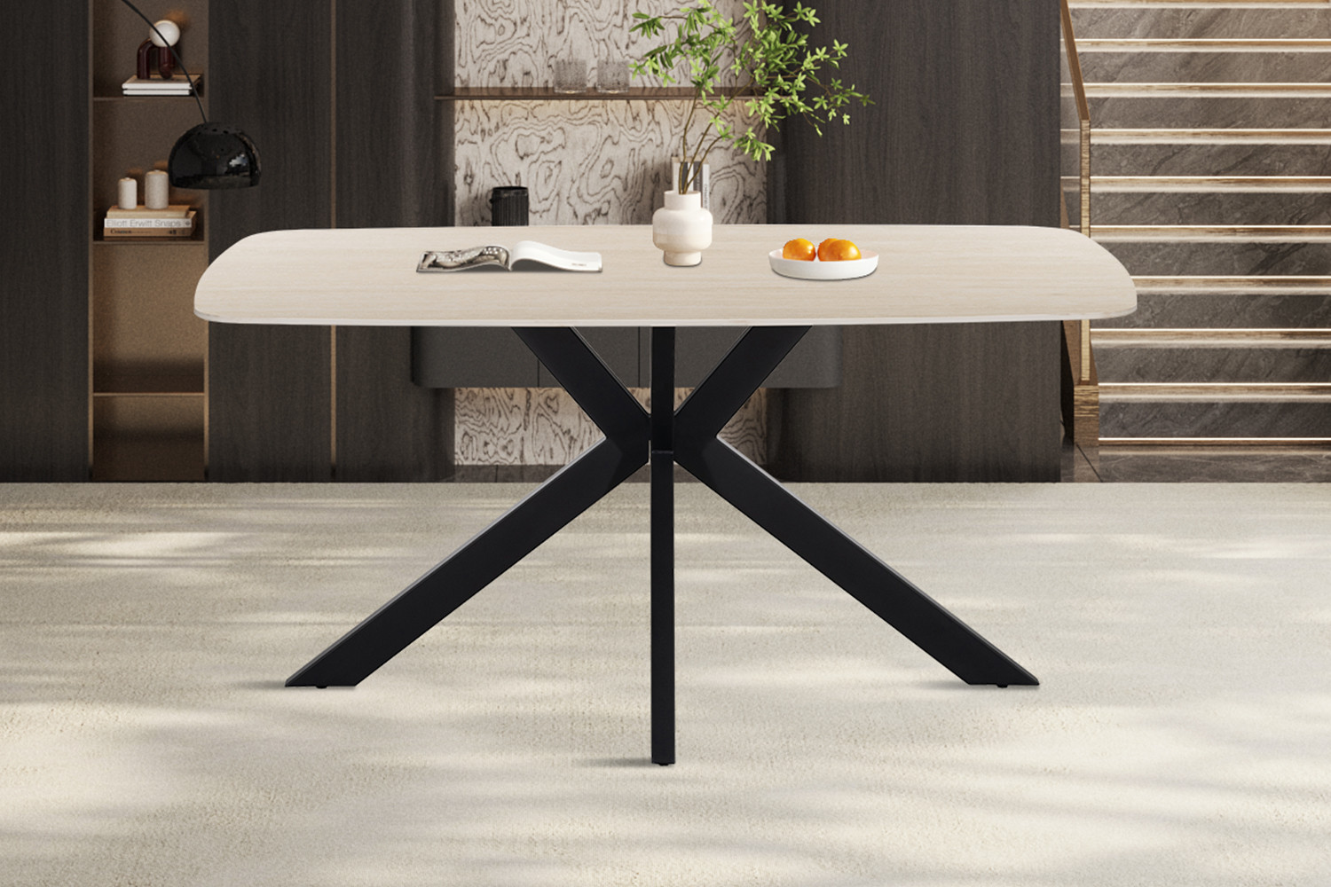 Image 3 for NEW - Tafel Apollo 160 cm Deens Ovaal steen Baroque beige