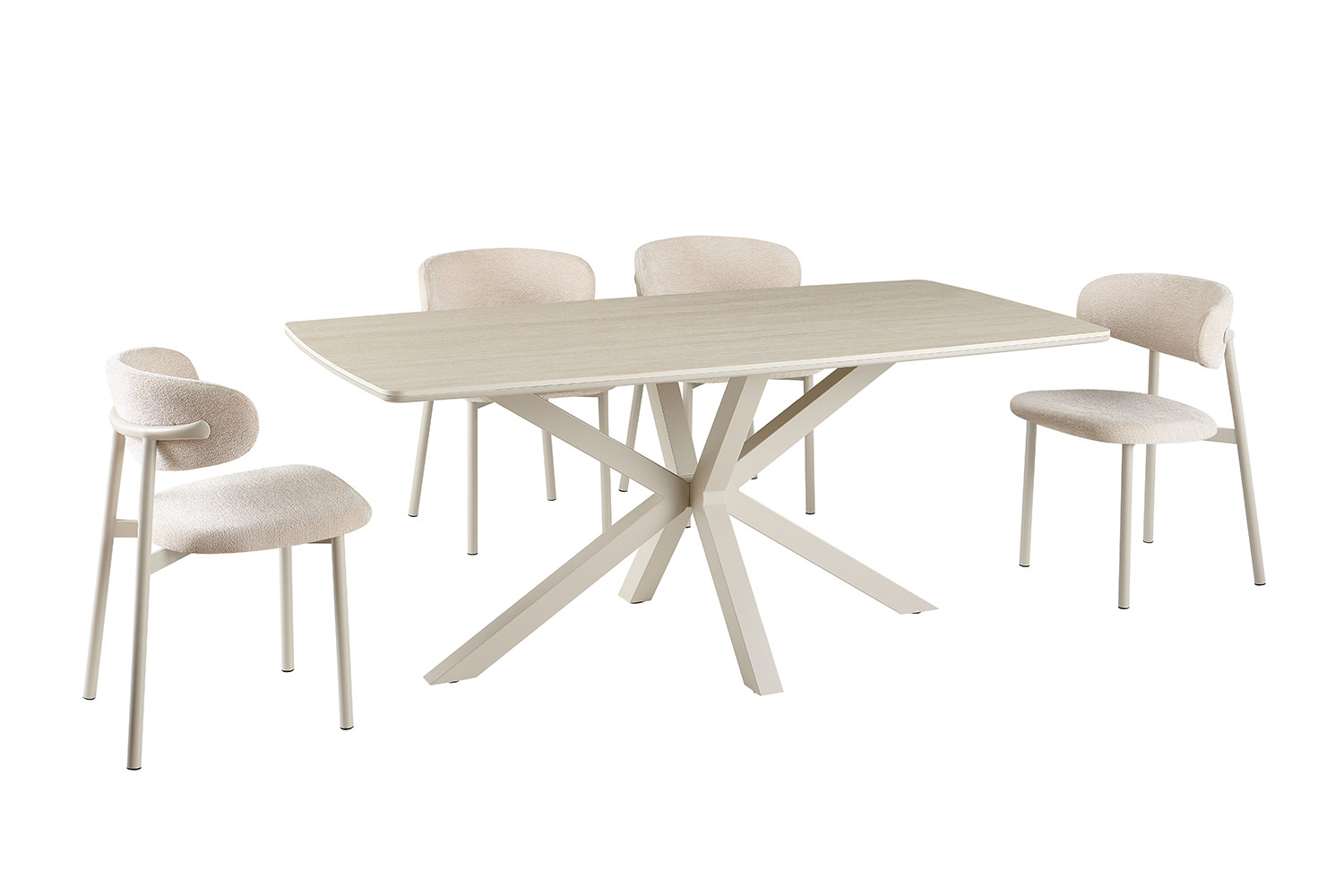 Image 7 for NEW - Tafel Noa 180x90 cm Deens Ovaal Baroque Beige - Grijs Voet
