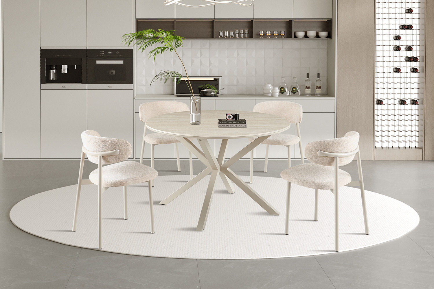 Image 1 for NEW - Tafel Noa 120 cm Rond Baroque Beige - Grijs Voet