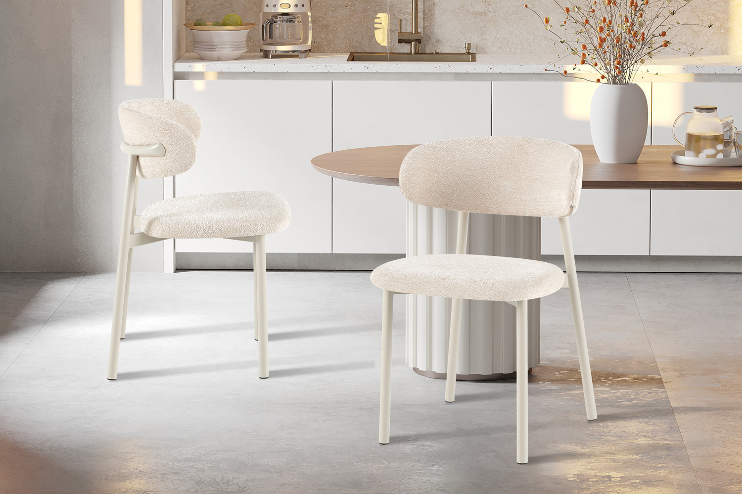 Image 1 for NEW - Stoel Coco Grijs - Stof Fabb Raven 24 Beige