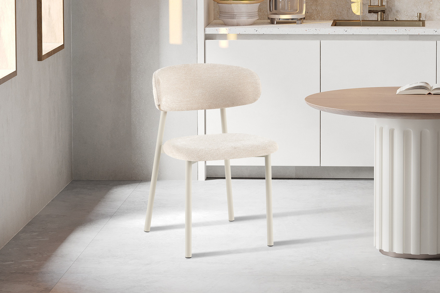 Image 2 for NEW - Stoel Coco Grijs - Stof Fabb Raven 24 Beige