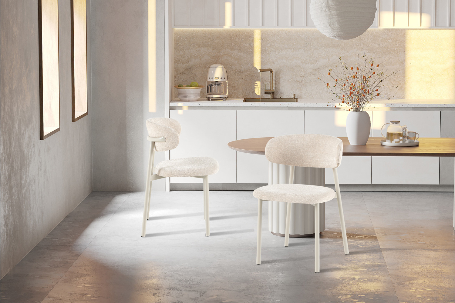 Image 3 for NEW - Stoel Coco Grijs - Stof Fabb Raven 24 Beige