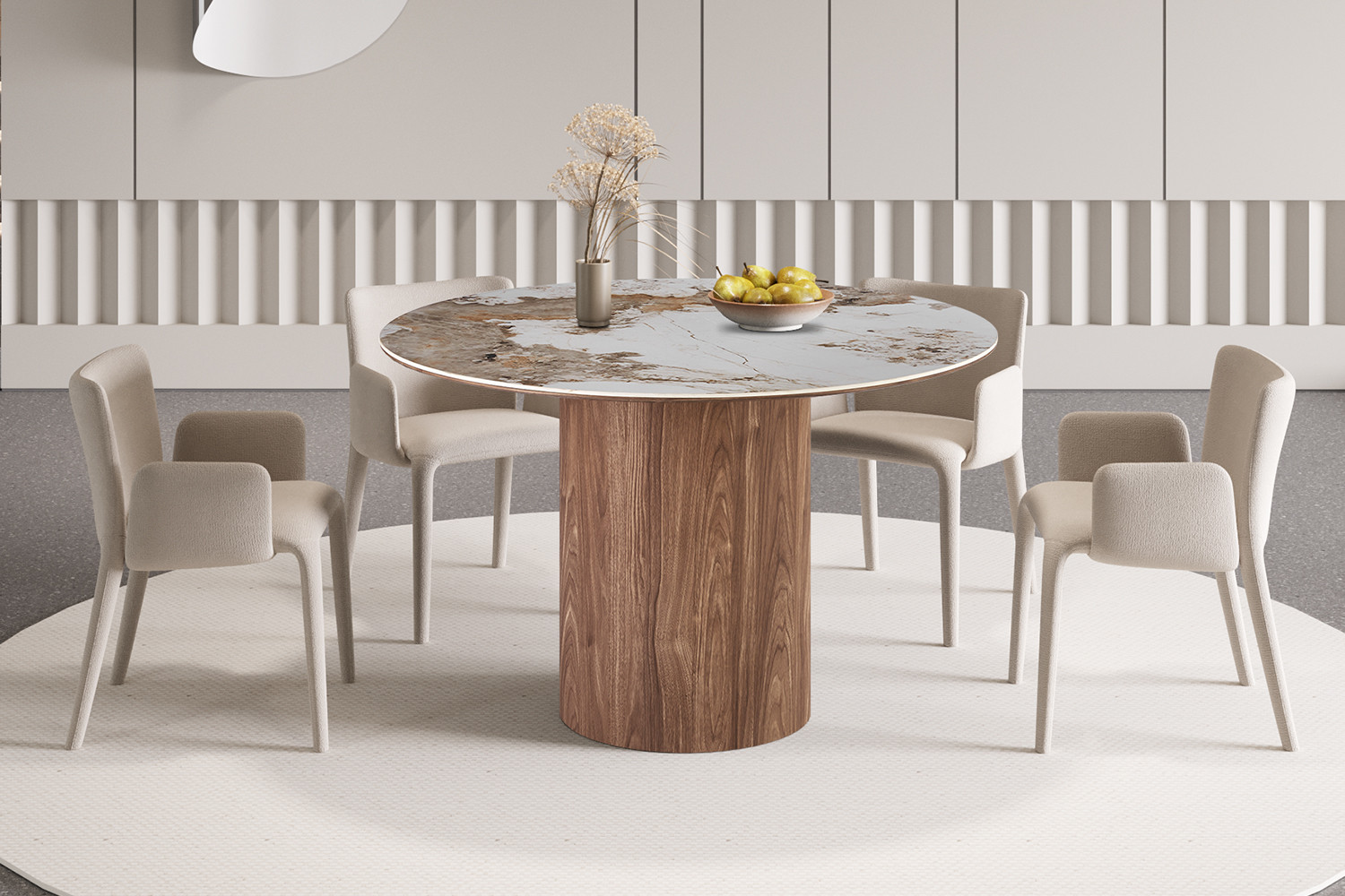 Image 1 for NEW - Tafel Evora 120 cm Rond Glanzend Steen Pandora