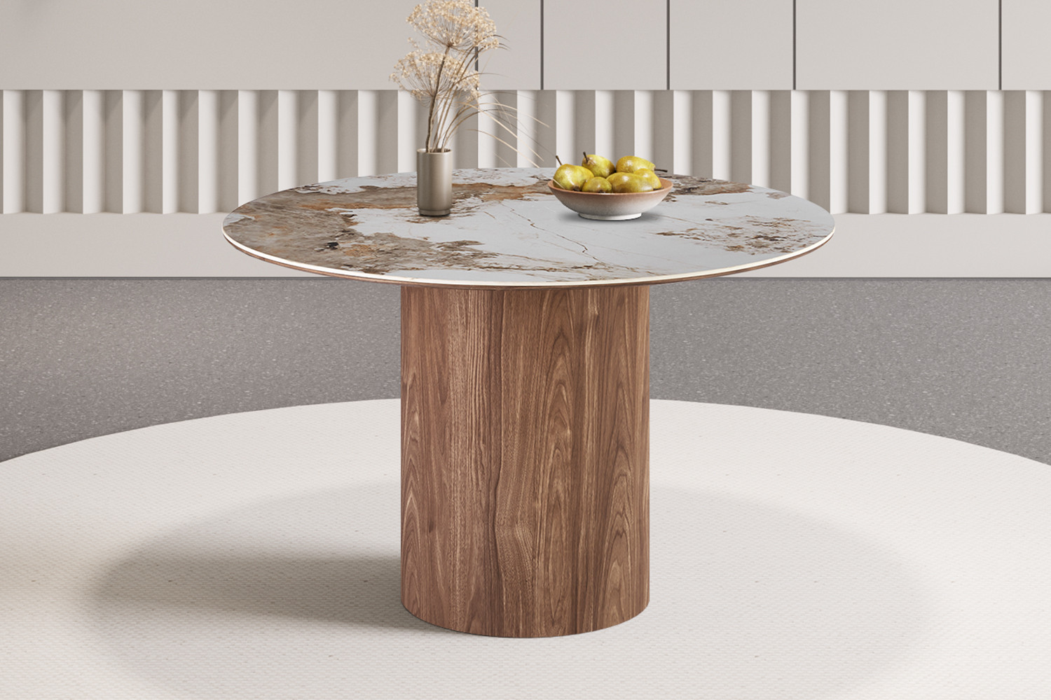 Image 3 for NEW - Tafel Evora 120 cm Rond Glanzend Steen Pandora