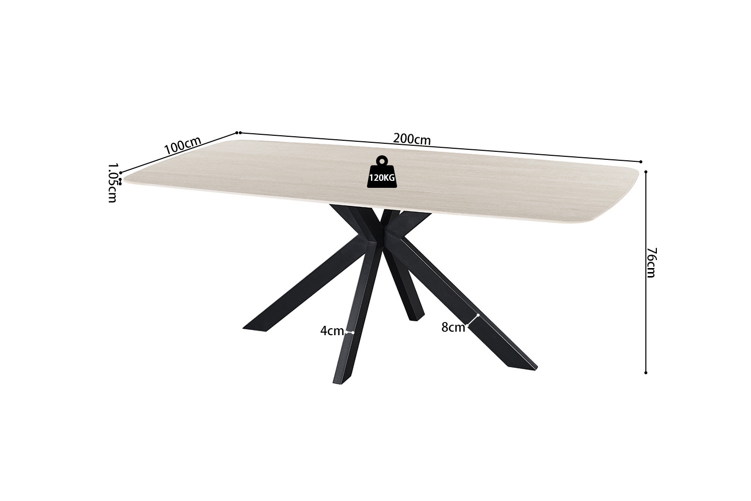 Image 8 for NEW - Tafel Apollo 200 cm Deens Ovaal Steen Baroque Grijs