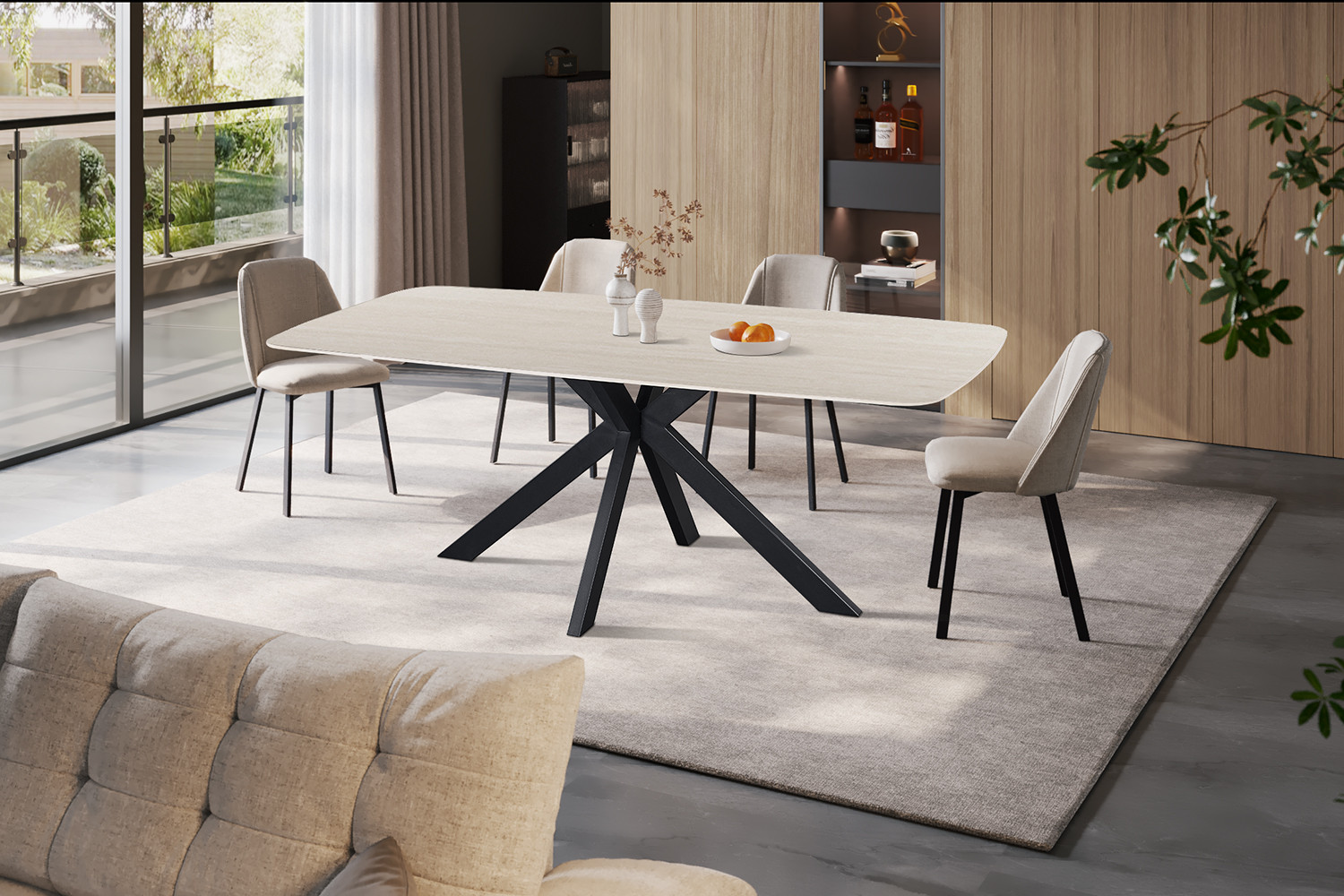 Image 1 for NEW - Tafel Apollo 200 cm Deens Ovaal Steen Baroque Grijs