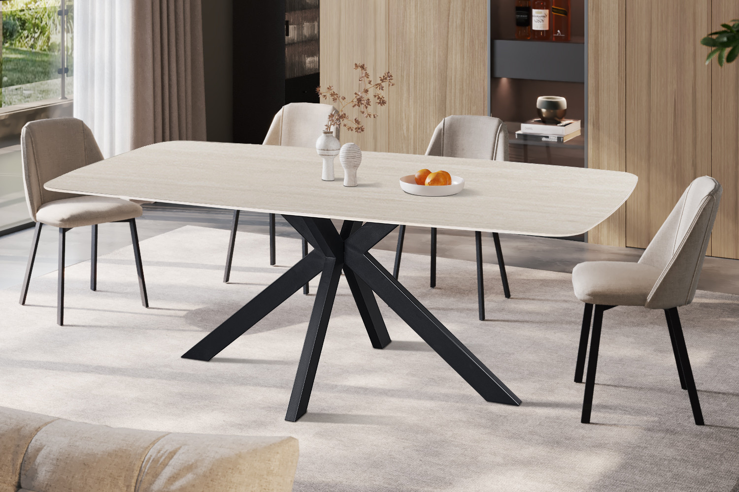 Image 2 for NEW - Tafel Apollo 200 cm Deens Ovaal Steen Baroque Grijs