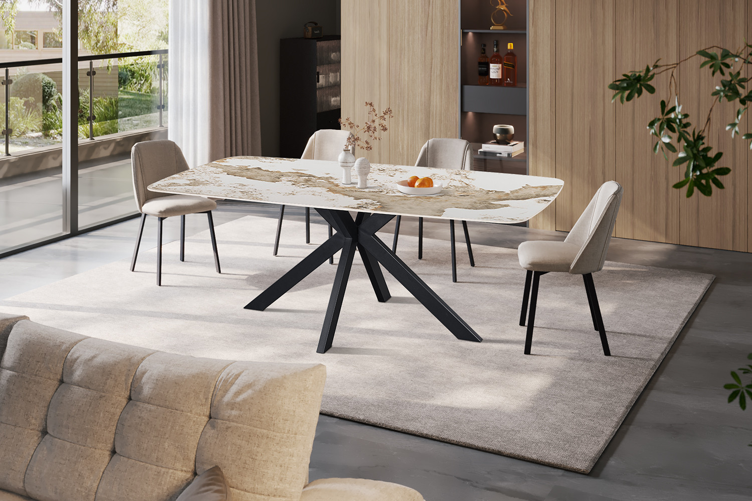 Image 1 for NEW - Tafel Apollo 200 cm Deens Ovaal Glanzend Steen Pandora