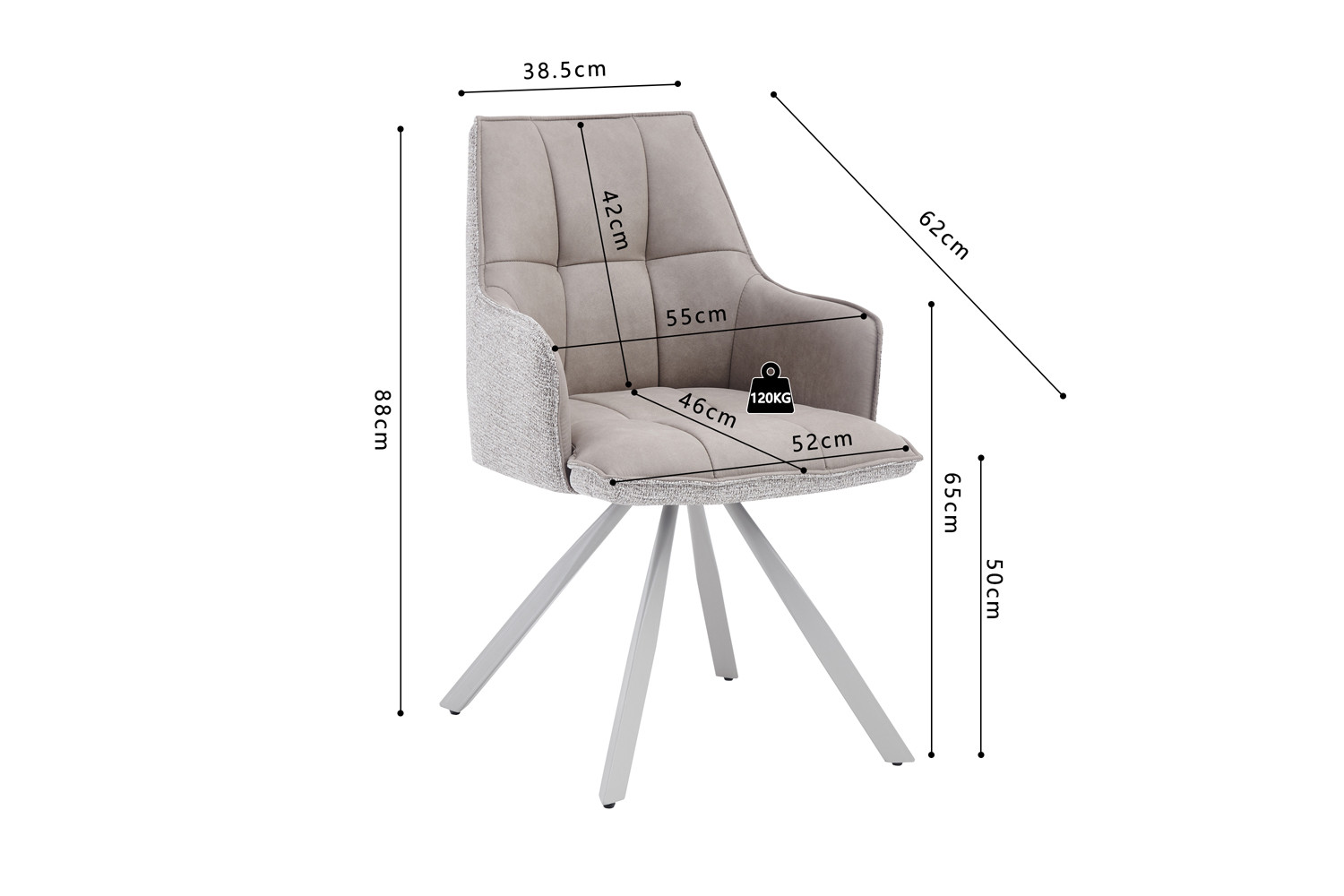 Image 11 for NEW - Stoel Solenne Draaibaar tot 0 Ote Jonah 450 & Present 121 Beige